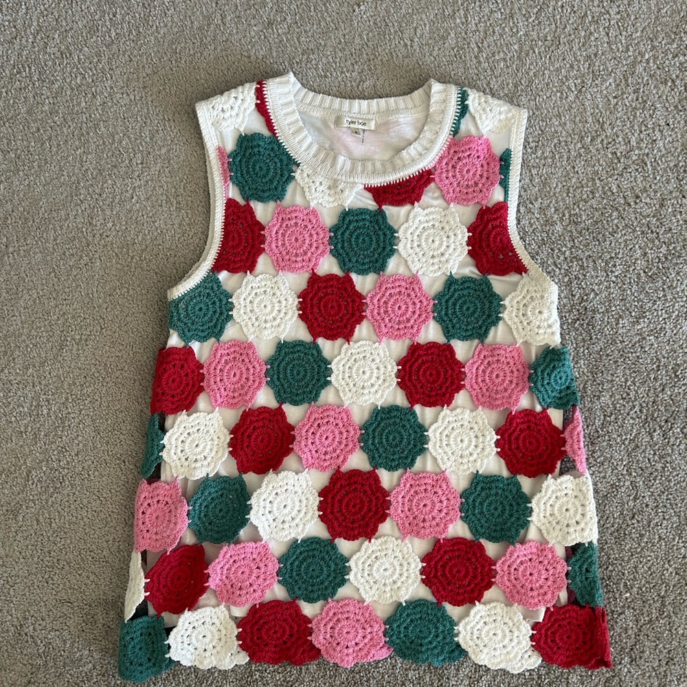 Tyler Böe Colorful Crochet Sleeveless Top